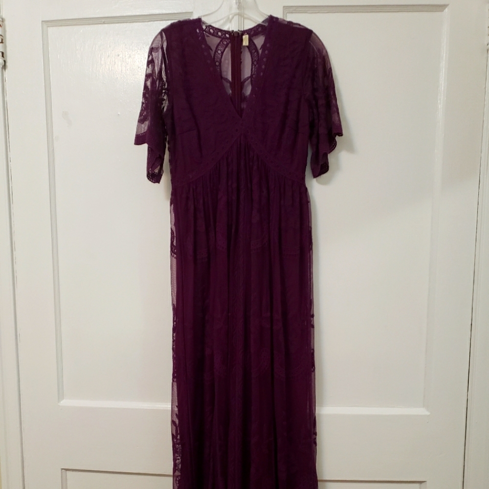 Pink Blush purple maxi lace medium maternity